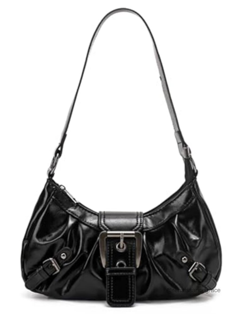 Y2K Hobo Bag Women Faux Leather Top Handle Shoulder Purse Punk Clutch Handbag